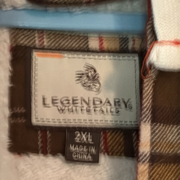 Legendary Whitetails Shirt Jacket Plaid Flannel Berber Lined Insulated XXL - Picture 2 of 4